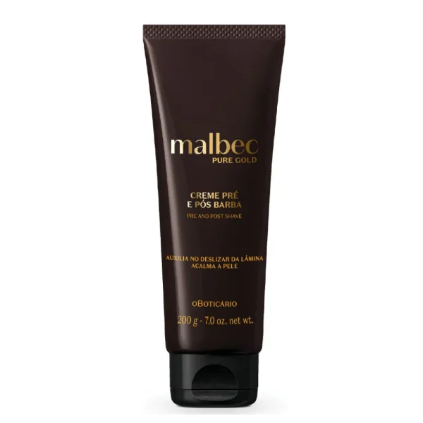O Boticario Creme Pré e Pós-Barba Malbec Pure Gold 200g